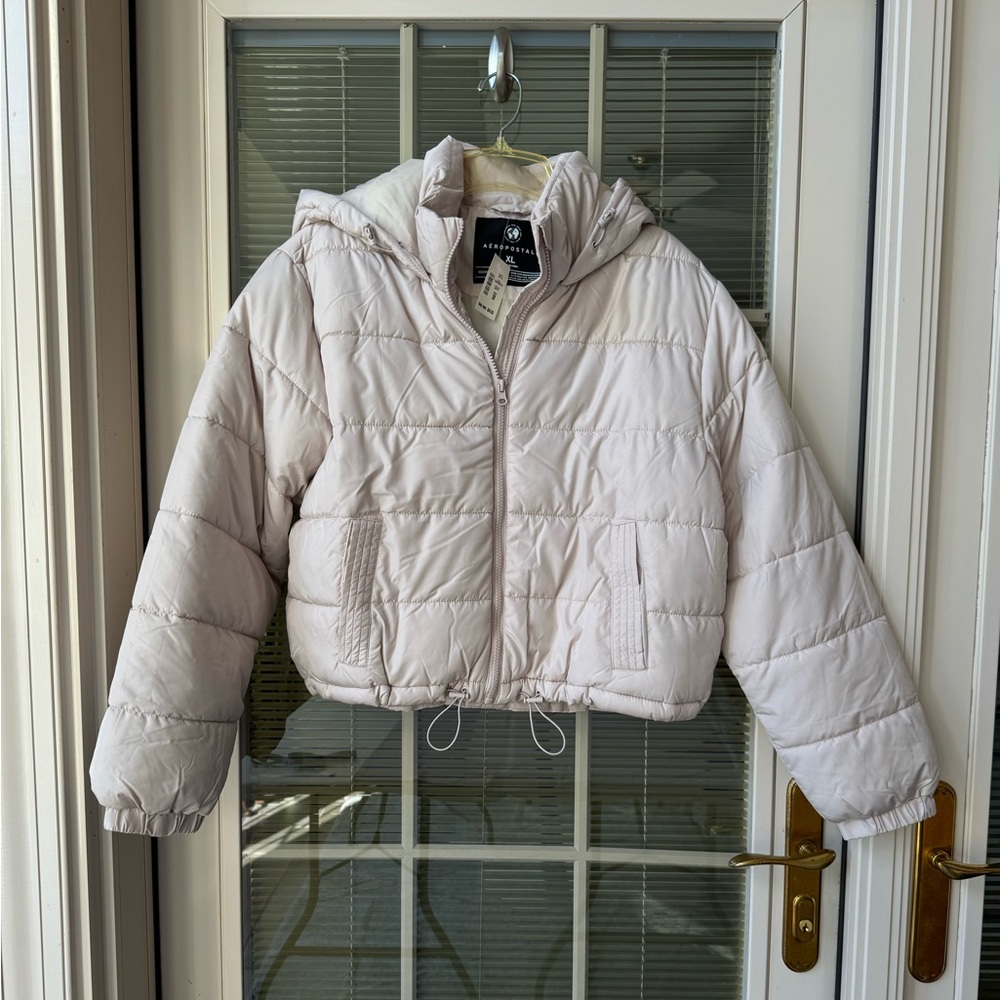 Aeropostale Junior Lightweight Puffer Jacket -Beige Size XL -NWT $84.95